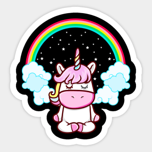 Yoga Unicorn Meditate Meditation Sticker